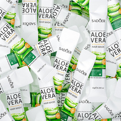 Full English Aloe Vera Hair Mask SADOER Smoothness Improves Frizz and Softness Portable Cross-Border Foreign Trade Wholesale