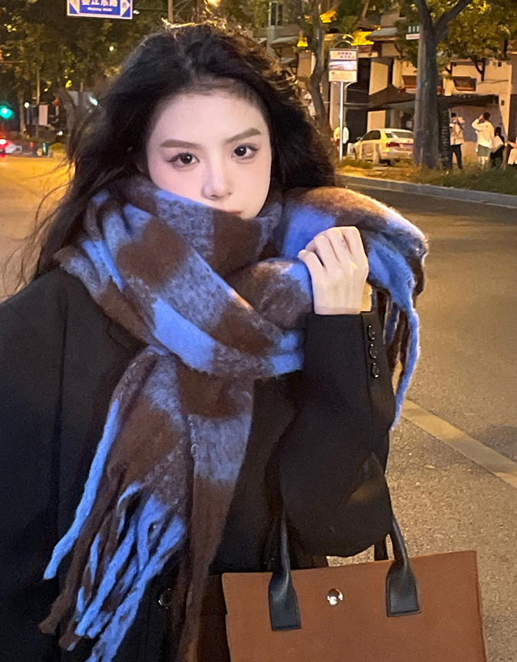 Scarf 2025 Autumn And Winter Women's High-end Winter New Imitation Cashmere Plaid Shawl_viptrois.com