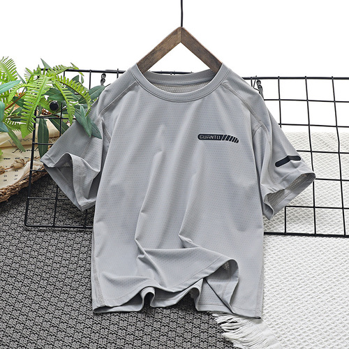 Children's Quick-Dry Mesh Short-Sleeve T-Shirt for Boys, Qingdao Senshang Factory Panda Class Brand Children's Mesh Top