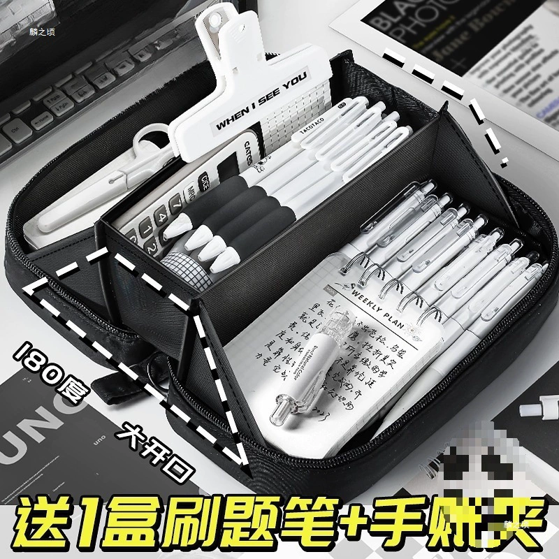 Пенал для мальчиков "Вулкан", вместительный, новинка 2024 года, для школьников, средней и старшей школы, пенал для мальчика, три отделения