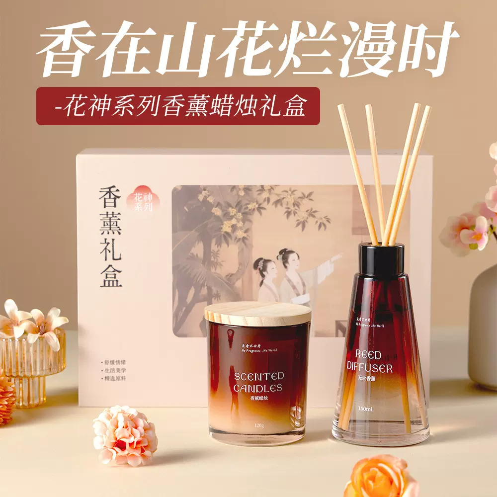 香薰蜡烛小众高级礼盒装生日礼物情人节伴手礼芮蒂森蜡烛香薰摆件