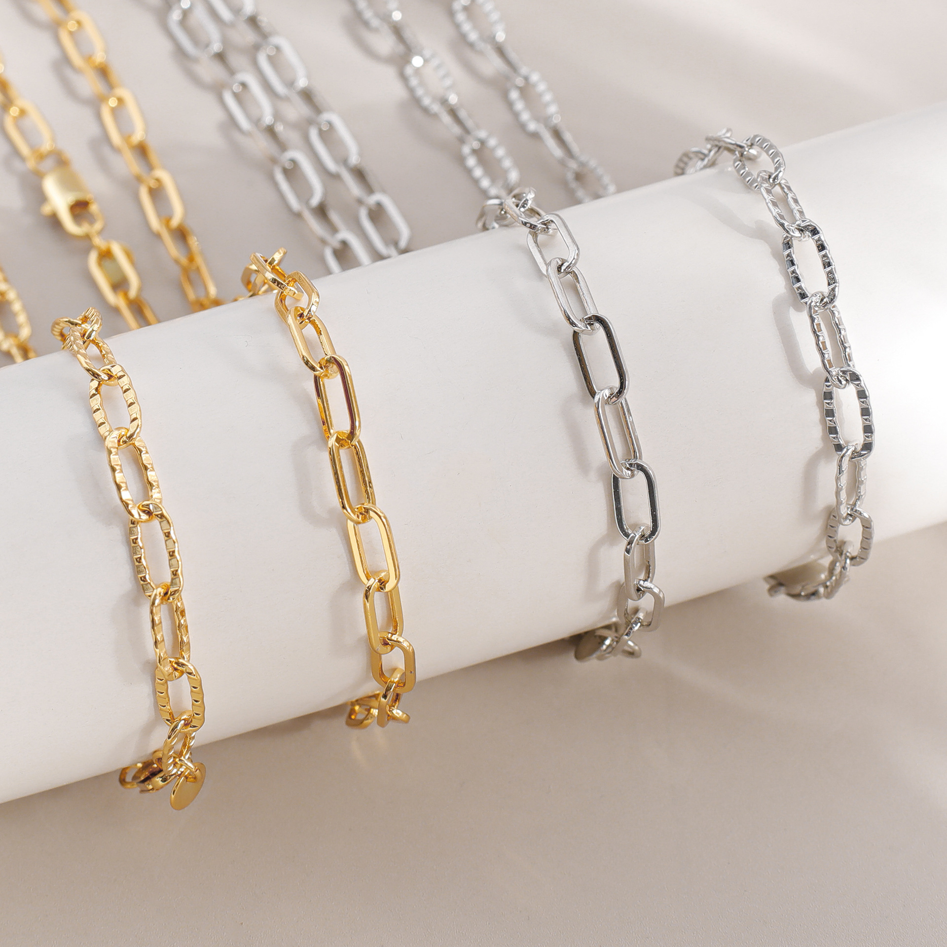 18g Weight Electrophoresis Color Retention Gold Plating Process Chain Jewelry Making Type 1 Piece 45cm Copper 18K Gold Plated Jewelry Accessories