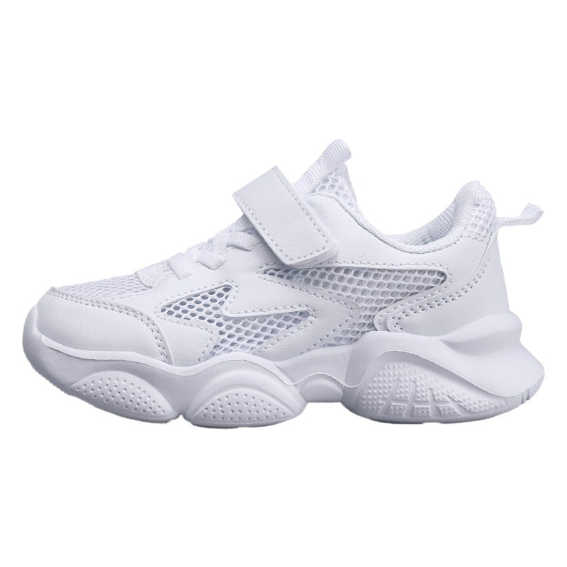 Zapatos para niños de comercio exterior zapatos blancos para niños malla para niños zapatillas transpirables zapatos blancos para niños medianos y grandes zapatos para correr para estudiantes