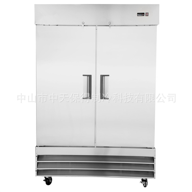 美式双门冰柜商用冷藏冷冻操作台冰箱不锈钢展示柜厨房无霜雪柜