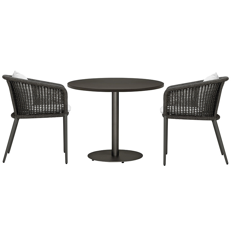 Mesas y sillas de ratán para exteriores, muebles de ocio para patio, jardín y terraza de villas, conjunto de mesa y sillas de aleación de aluminio para balcón exterior.
