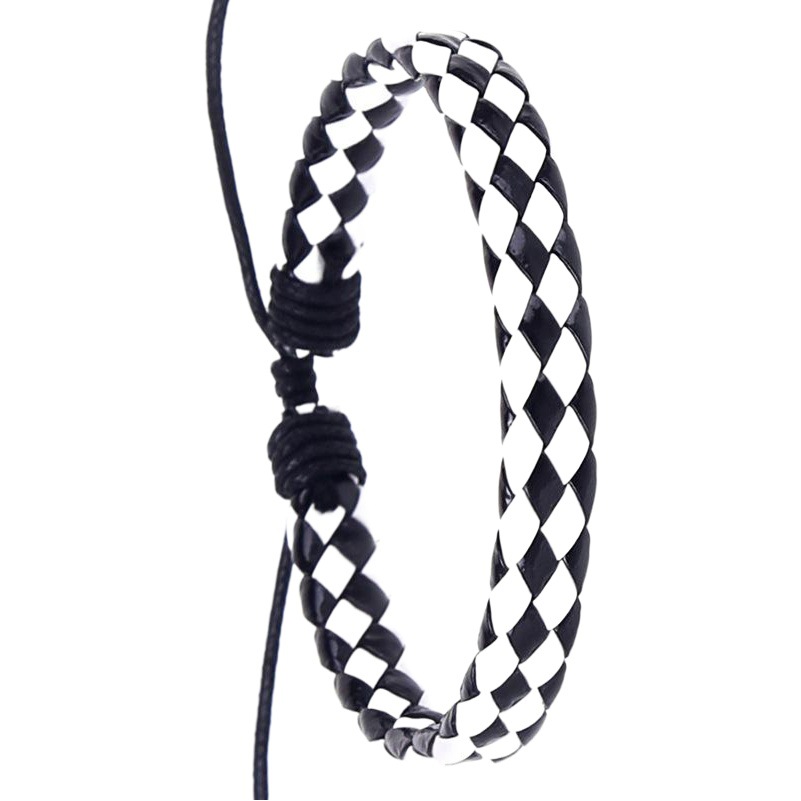 Directly from the Manufacturer, Hand-Woven Black Leather Cord Bracelets, Adjustable, Unisex, Wholesale Supply for Jewelry Stores