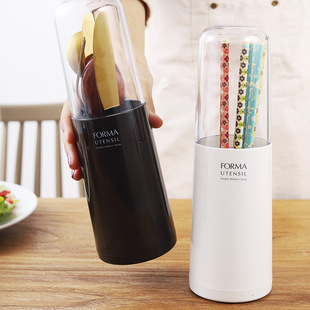 Japanese Asvel Chopstick Holder with Lid Tableware Sanitary Chopstick Cage Spoon Fork Draining Cage Dustproof Chopstick Storage Box