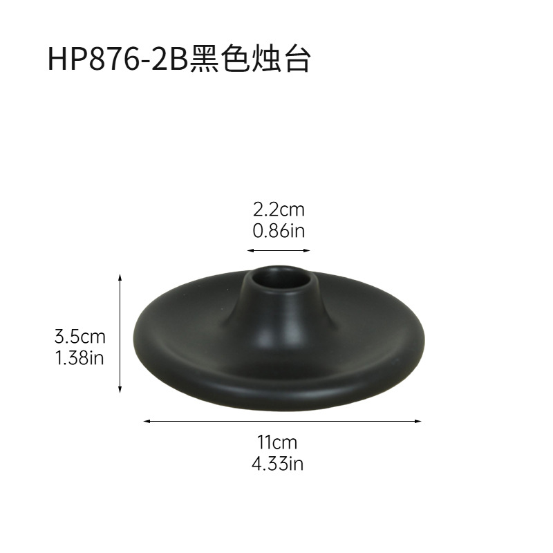 Moderno minimalista redondo negro y blanco candelabros de cerámica decoración candelabros de decoración de mesa de sala de estar creativa