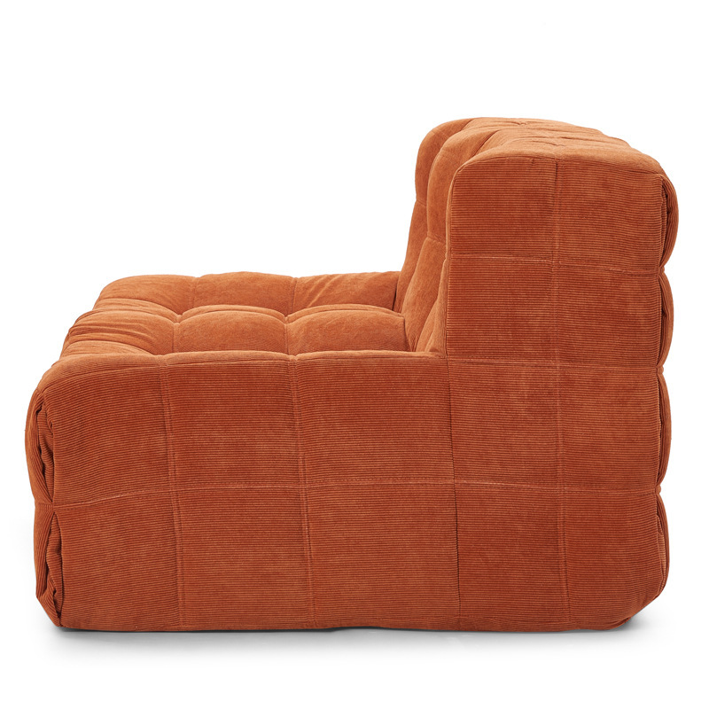 Sofá de compresión transfronterizo Waffle Single Double Caterpillar Pana Diseñador Lazy Tofu Block Sofá
