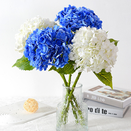 3D Simulation Flower Large Hydrangea Realistic Feel Moisturizing Royal Hydrangea Hotel Artificial Floral Decoration Wedding Fake Flowers