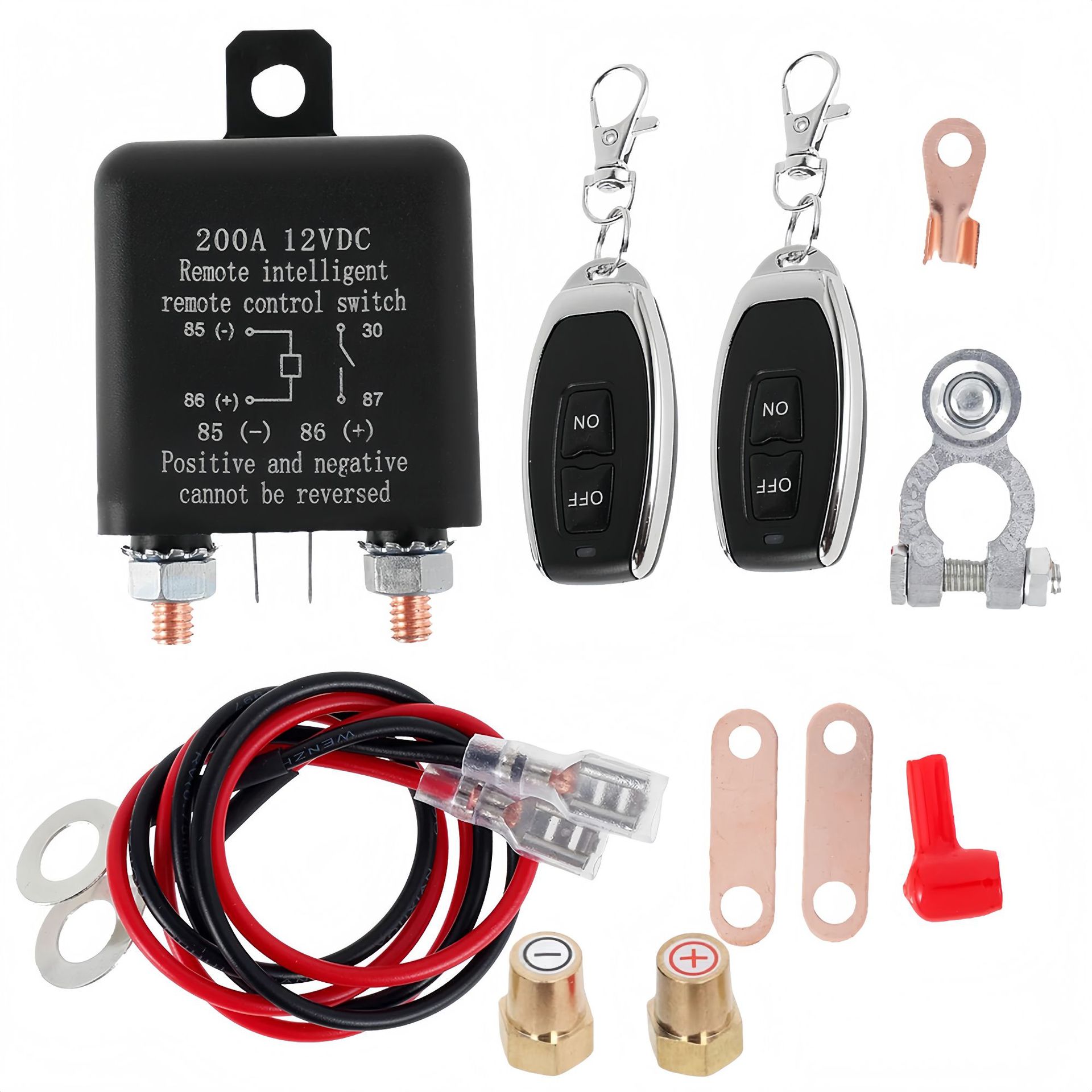 200A Automotive Relay with Remote Control 24V Start Power Protection Wireless Remote Control Power Cut-Off Switch