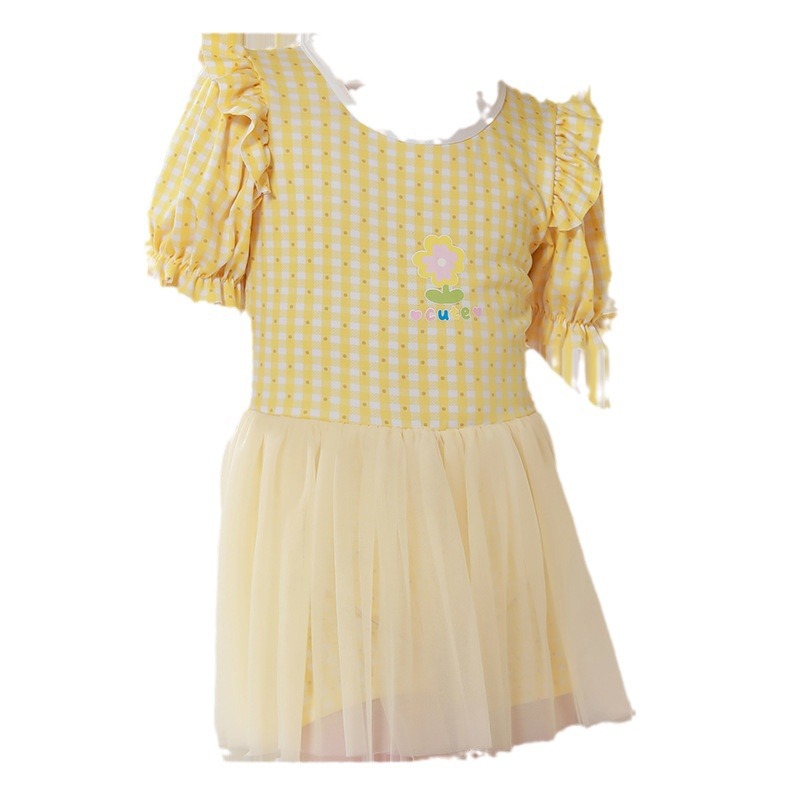 Niños trajes de baño unidos niños niñas lindos juguetones mallas vestido de princesa de verano de estilo extranjero trajes de baño de vacaciones