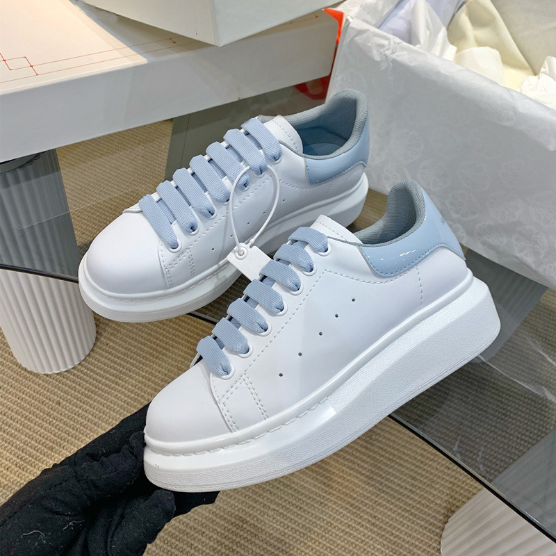 Mcqueen White Shoes for Women 2024 Spring and Autum New High-Quality Baita Thick-Soled Inner Heightening Casual Sports Couple Shoes