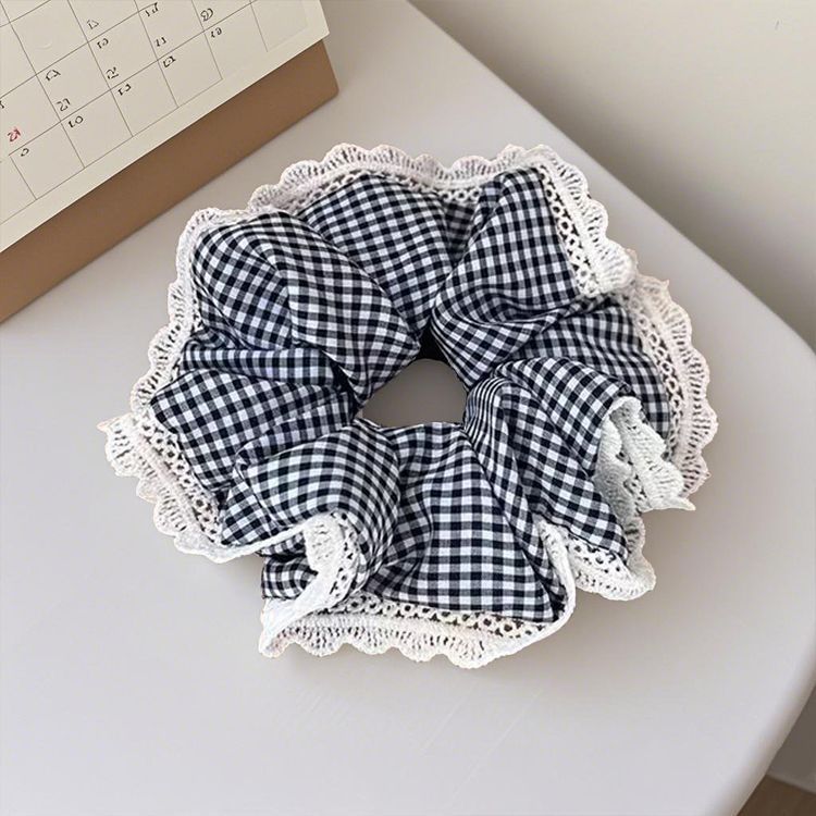 Encaje retro francés, diadema de intestino grueso, mujer 2025, nuevo estilo, cuerda para el cabello, banda de goma, lazo, dulce cuerda para el cabello, accesorios para el cabello