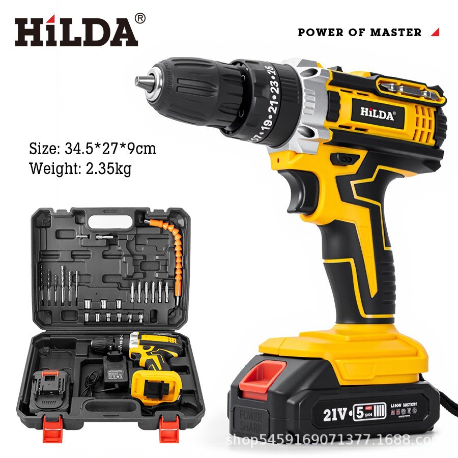 21V, una batería, un juego de 24 piezas, caja de plástico estadounidense