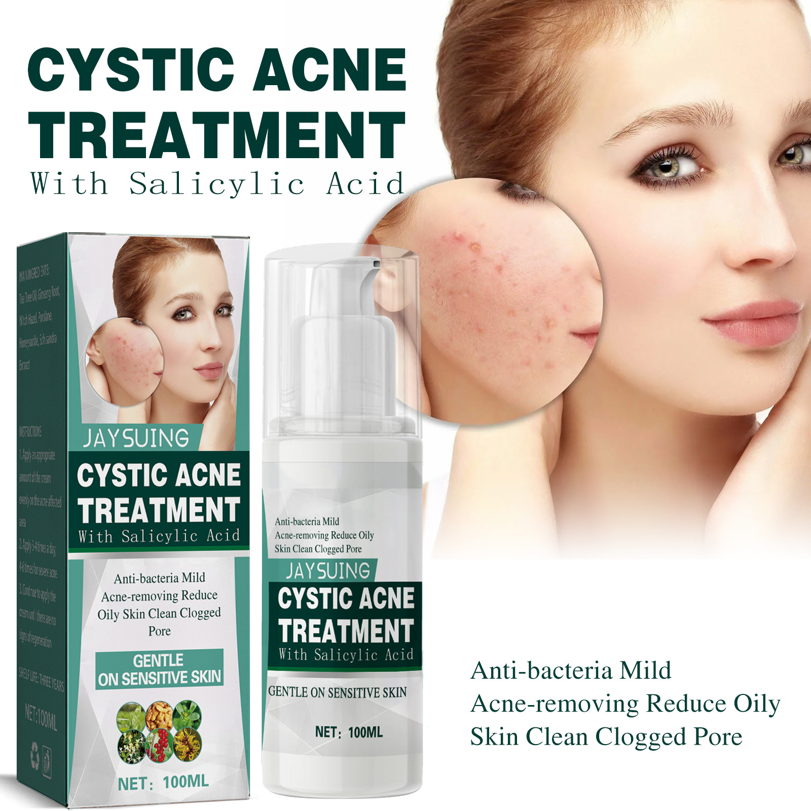 Jaysuing Kwas salicylowy Cystic do usuwania, zamykania, kremu naprawczego do twarzy z odciskami trądziku_voghion.com