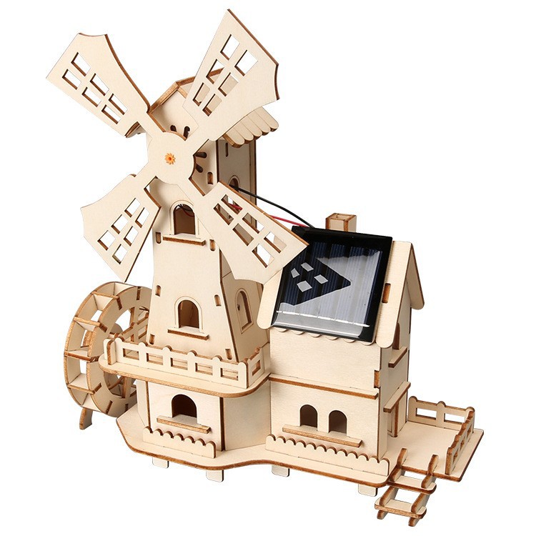 Casa solar Holanda gran molino de viento paquete de material científico tecnología de bricolaje pequeña producción steam material didáctico juguetes para niños image 8