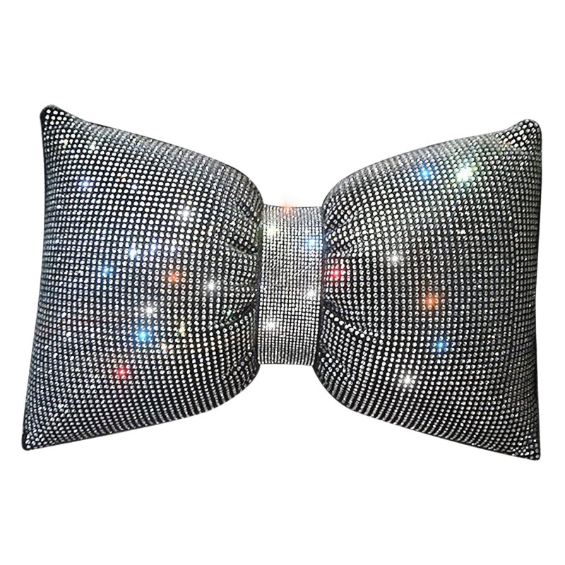 Diamante arco almohada coche caliente rhinestone completo diamante rhinestone flash diamante arco cintura almohada