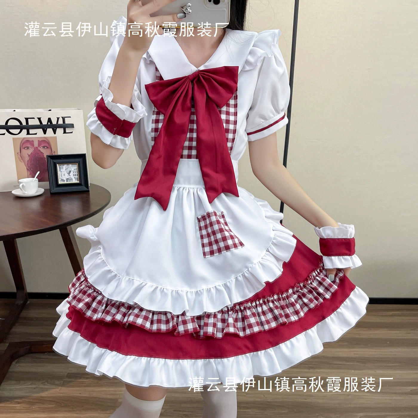 Горничная милая горничная Униформа горничной Сексуальный размер Ресторан платье горничной lolitacosplay