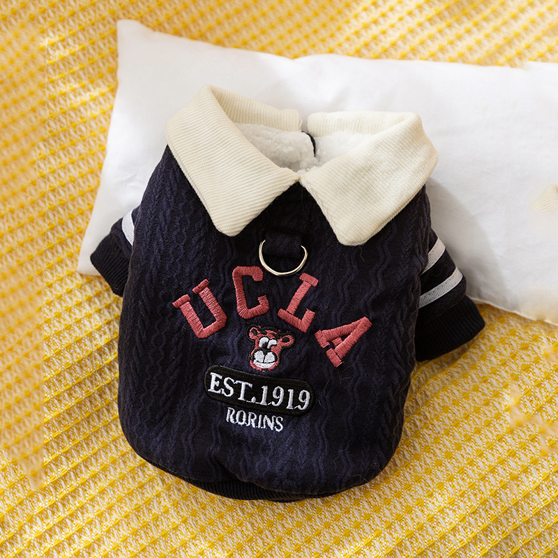 Otoño y invierno para perros con camisa de peluche gruesa para perros de punto polo camisa de peluche para perros pequeños y medianos para gatos para mascotas ropa de Teddy