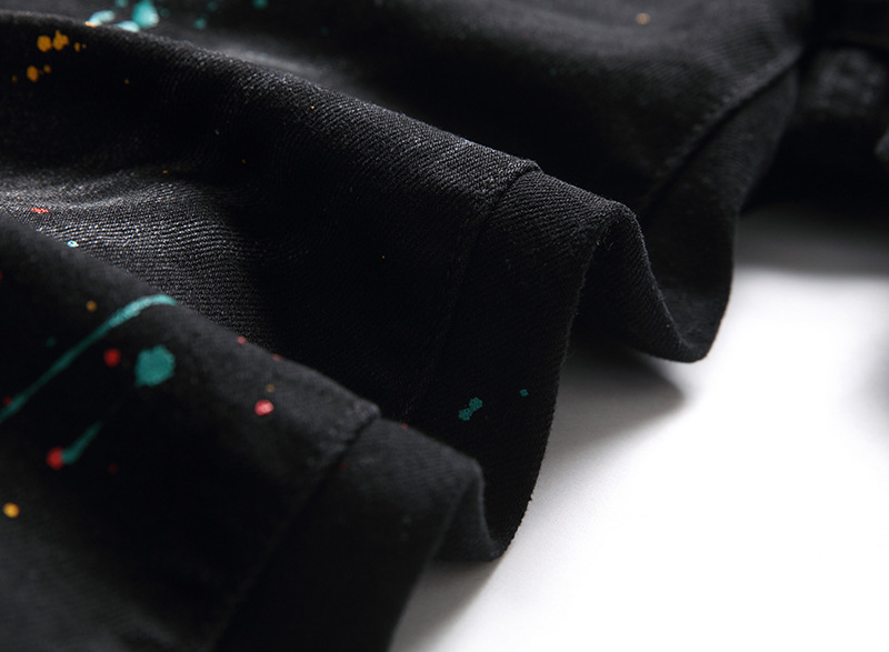 Jeans da uomo, nuovi pantaloni elasticizzati neri da uomo, jeans strappati slim fit da uomo, pantaloni personalizzati_voghion.com