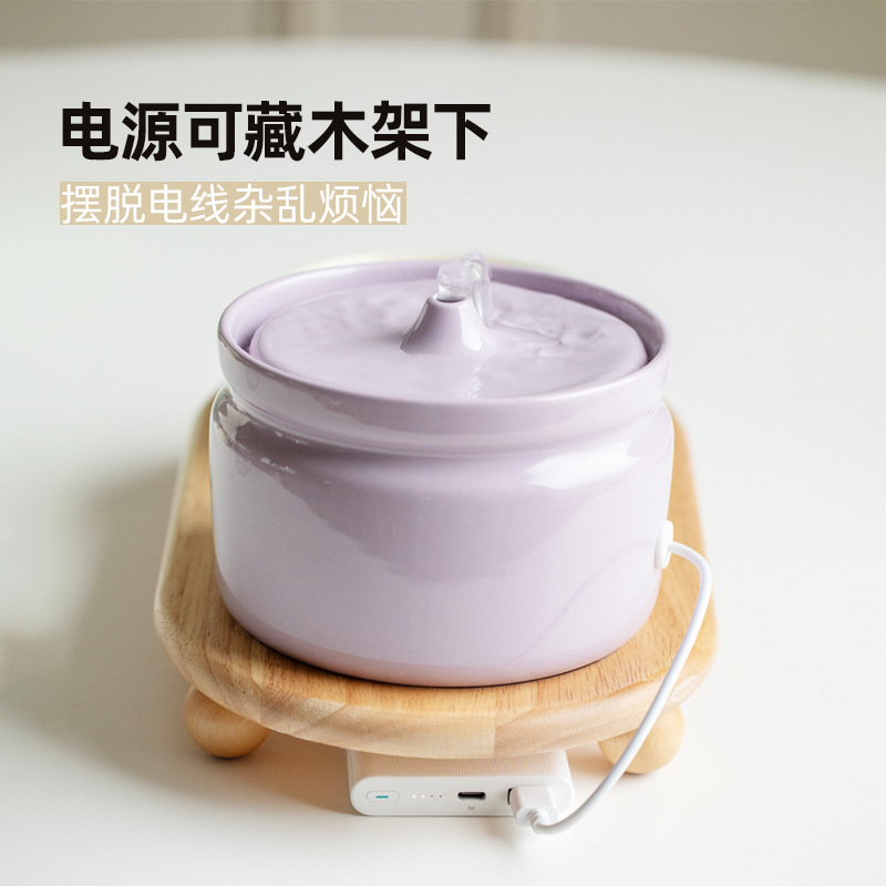 Gato de cerámica dispensador de agua de filtro de circulación automática perro mudo vivo agua de alimentación dispensador de agua doble Tazón Suministros Para Mascotas