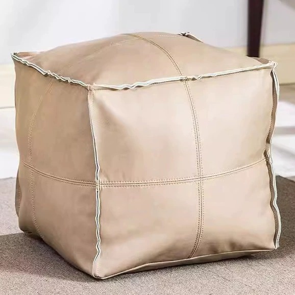 Fábrica directa de sofá perezoso cubierta sin relleno de asiento muelle taburetes de cuero puede almacenar bolsas de tela asiento muelle taburetes rellenos de ropa vieja