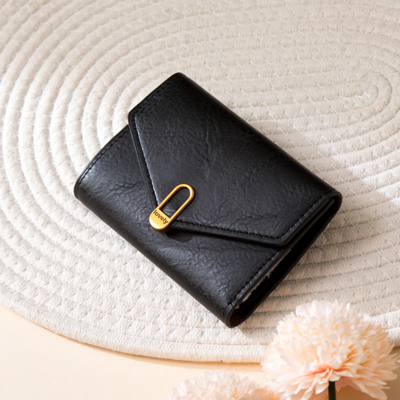 网红小钱包女士2024新款高档爆款短夹折叠小众设计女式短款皮夹女