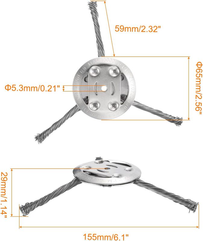 6インチの小さいリチウムの電気の新型の鋼線は草の頭を打ちます150x5.5mm6刀の園林の草の草を取ります。|undefined