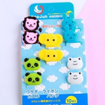 Uso doméstico Cartoon Tenedores para fruta para niños Creativo Animales para niños Set de palillos de plástico para fruta Palillos para fiambrera