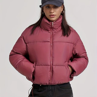 2025新欧美高腰棉服女短款外贸宽松立领小个子羽绒棉棉衣外套棉服