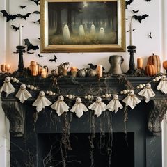 新しいハロウィンコウモリタグクリエイティブ木製ビーズ麻ロープビーズ DIY ホーム壁掛け人形ペンダント