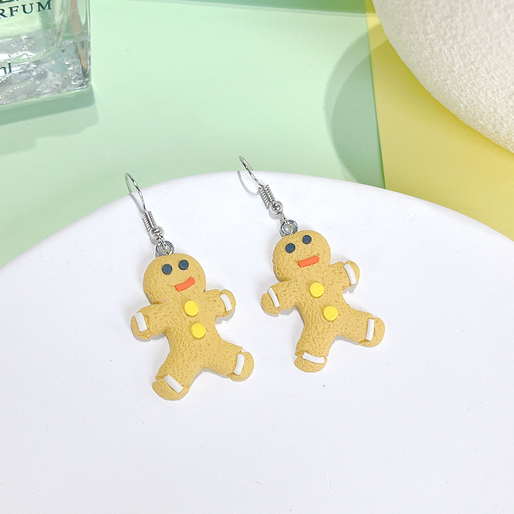 1 Pair Original Design Cartoon Character Snowflake Elk Soft Clay Drop Earrings display picture 2