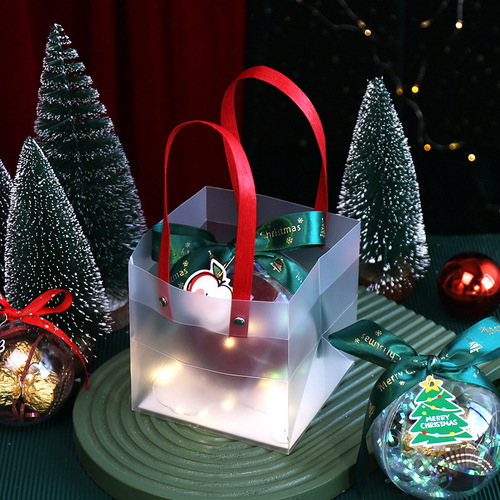 New Christmas Children Kindergarten Gift Safe Transparent Packaging Candy Apple Box Wholesale Box Gift Box