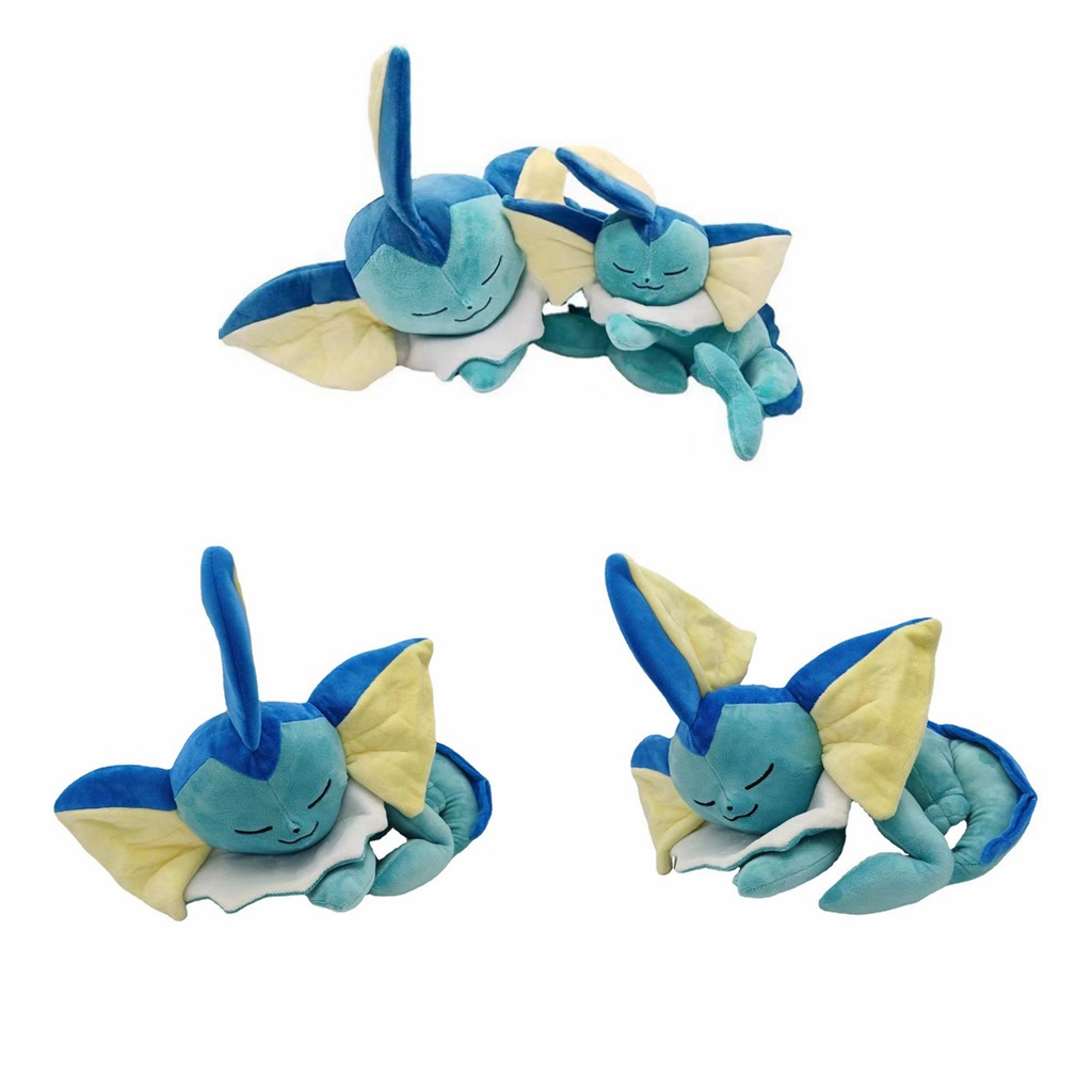 跨境玩偶Sleeping Vaporeon Plush水伊布玩偶 宝可梦周边毛绒公仔