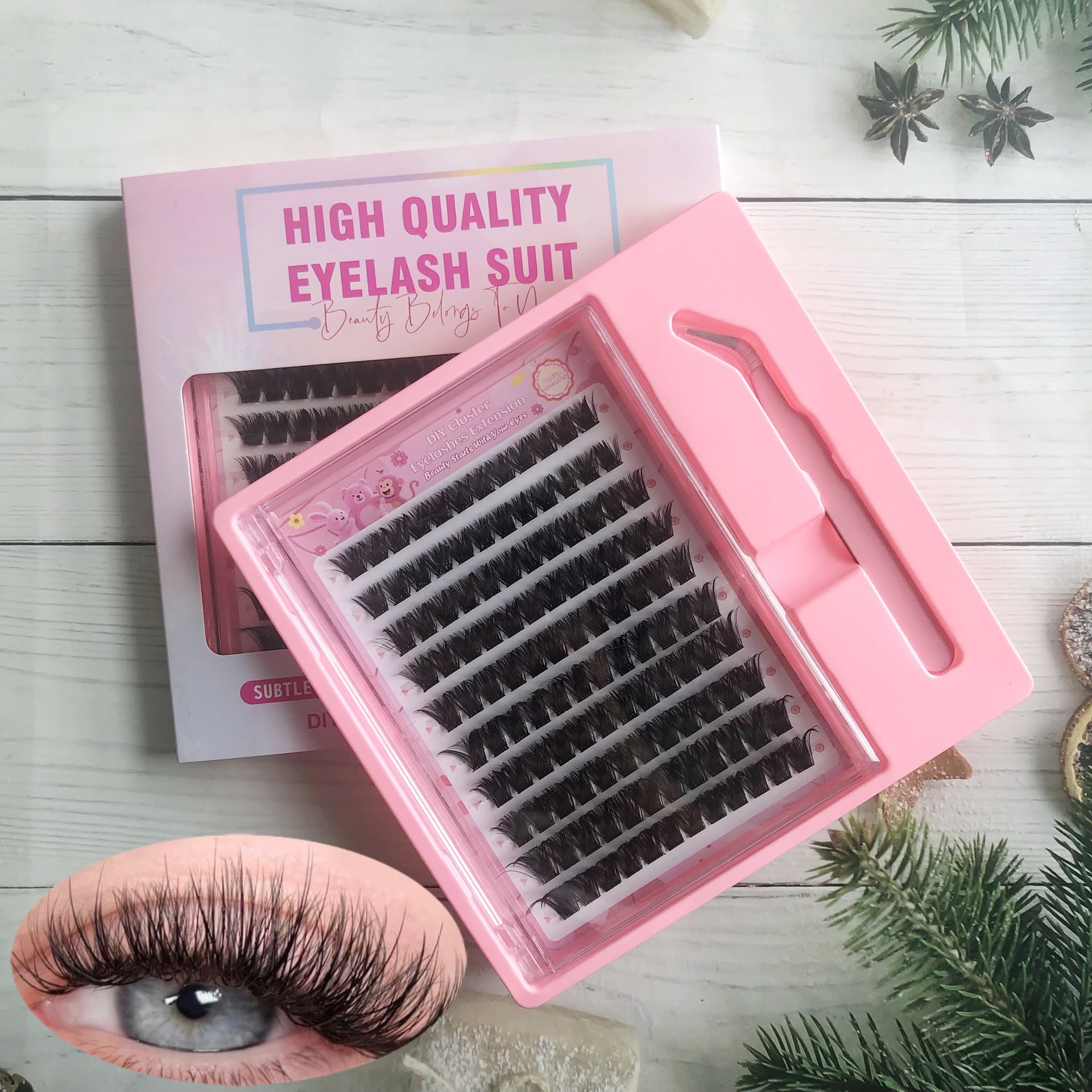 Transfronterizas pestañas falsas 30 - 100D comercio exterior caja de pestañas gruesas con pinzas de pegamento conjunto de pestañas falsas