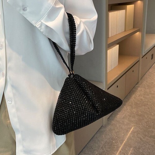 Bag Women's Handbag  Underarm Bag New Simple Fashion Handheld Color Water Diamond Shoulder Bag Underarm Evening Bag