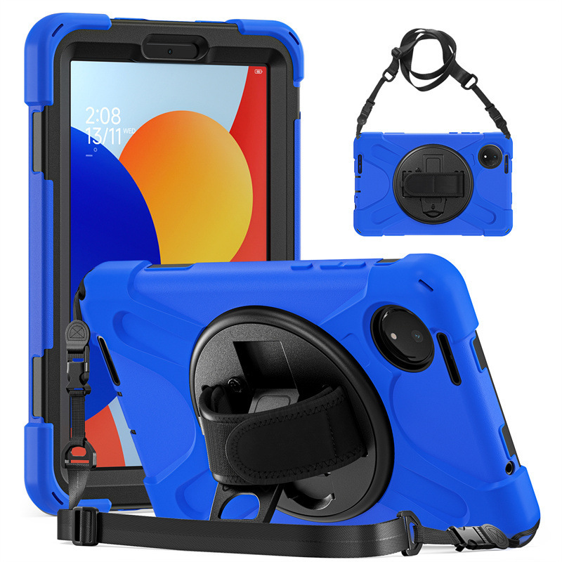 Suitable for Redmi Pad Se 8.7 Strap Silicone Anti-Fall Tablet Case Xiaomi Poco 12.1 Rotating Protective Case