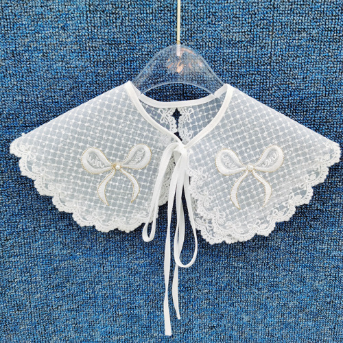 New style organza embroidery hollow four seasons lace shawl women's fake collar with decorative collar flower manufacturer wholesale