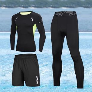Free Shipping Swimsuit Set Men's Full Body Sun Protection Long-Sleeved Long Pants Swimming Trunks Men's Swimming and Snorkeling Boys' Swimsuit Jellyfish Diving