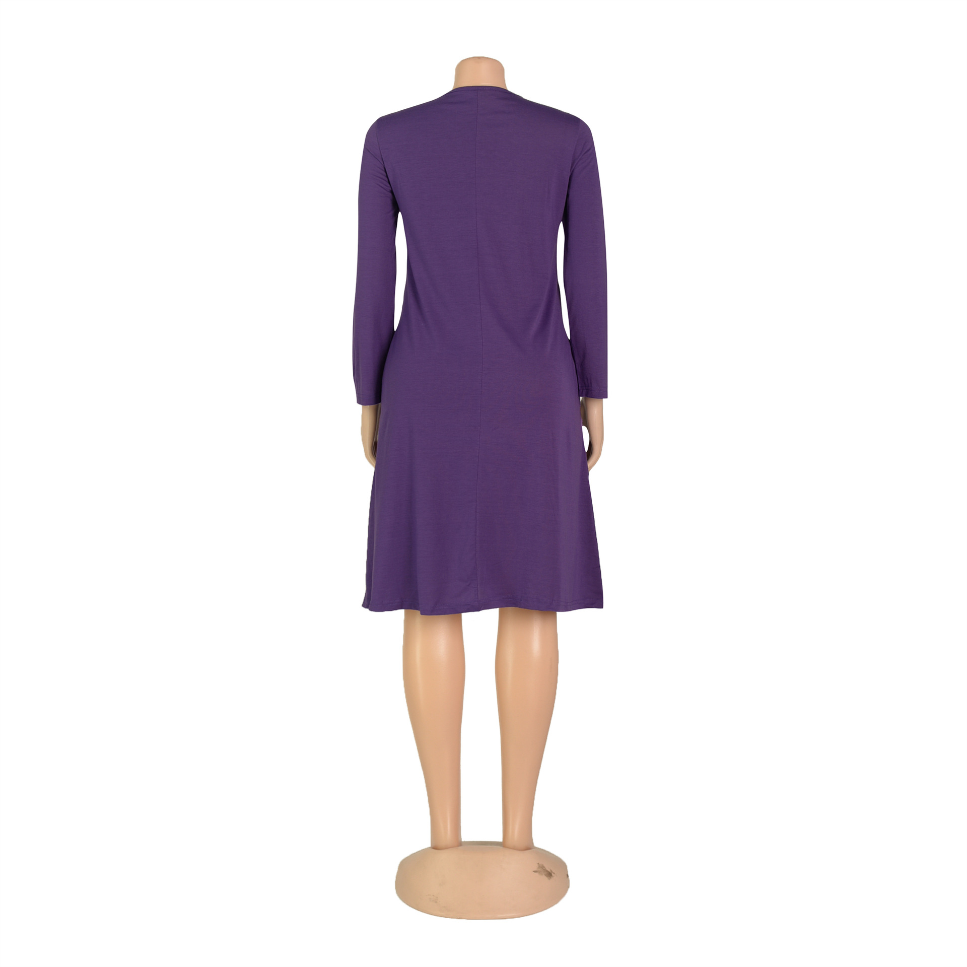Women Clothing Dress Long Sleeve T-shirt Mid Solid Color Basic Summer Autumn