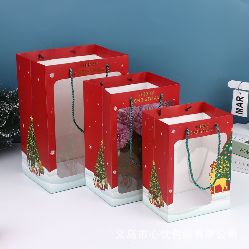 圣诞节礼品袋节日饰品糖果礼平安果伴手礼圣诞老人手提袋礼物|undefined