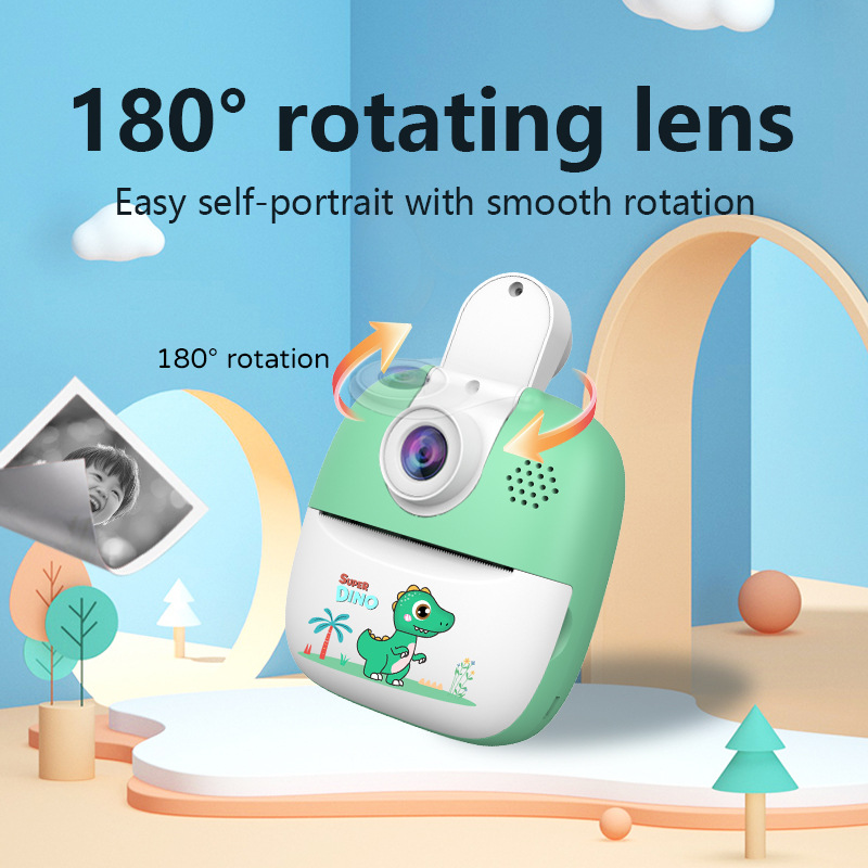 Transfronterizo nueva cámara digital Polaroid mini cámara de dibujos animados HD 2400W píxeles cámara de impresión térmica