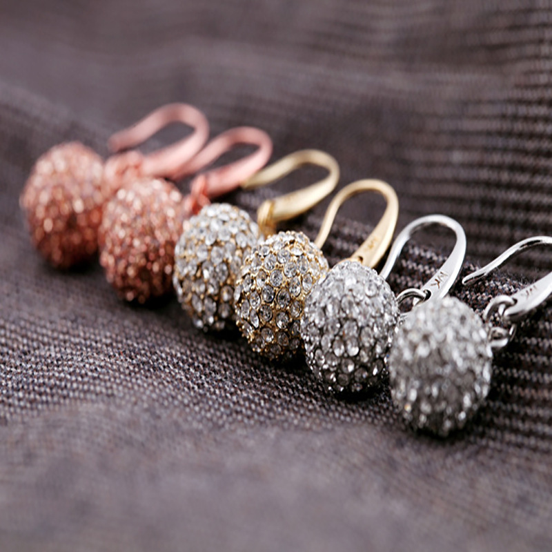 Fashion Inlaid Rhinestone Color Ball Tassel Earrings Wholesale Nihaojewelry display picture 8