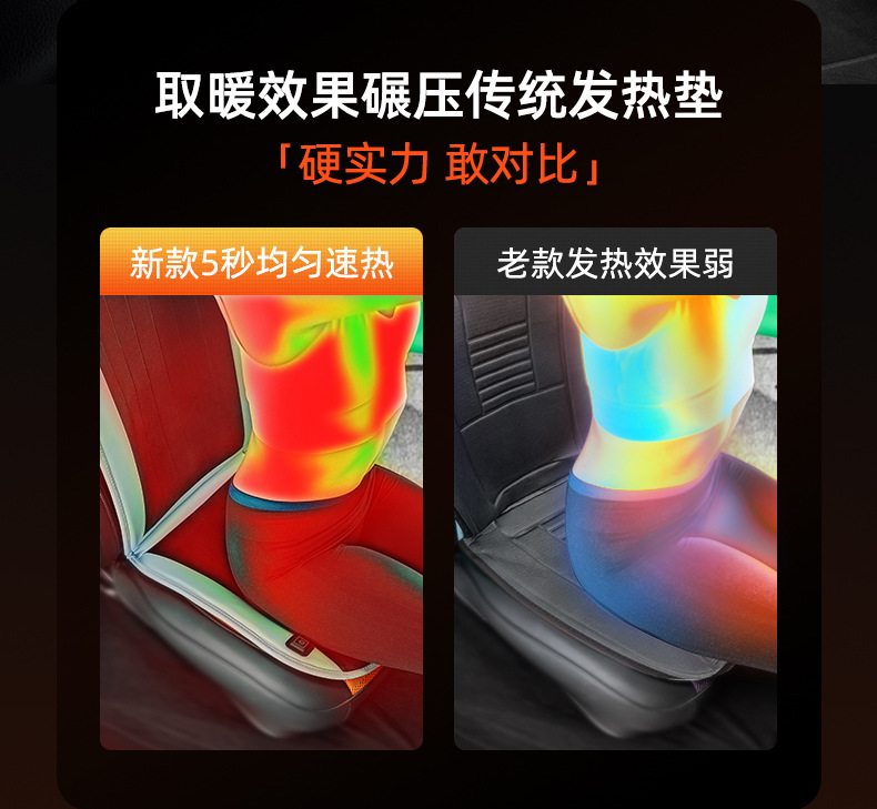 Graphene car heating cushion winter plush 12V electric heating cushion car plush electric heating monolithic cushion