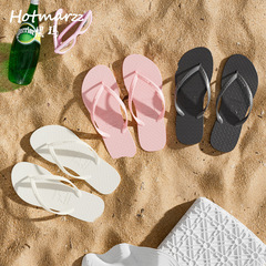 Hotmarzz New style flip-flops solid color couples style flip-flop beach shoes casual slippers for women
