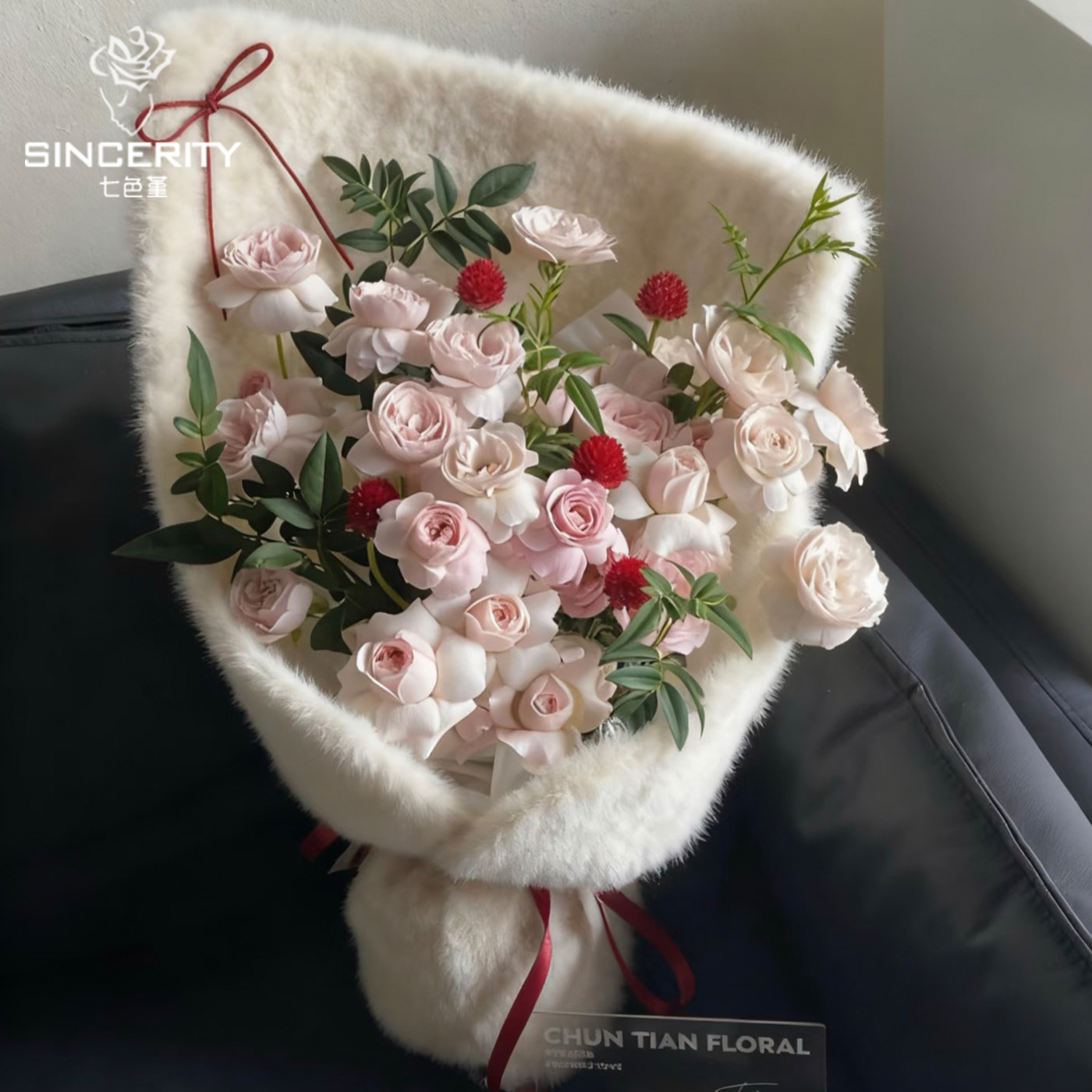 Siete colores cordier flocado tela de modelado tela de embalaje de flores DIY tela de peluche de embalaje manual florista material de flores