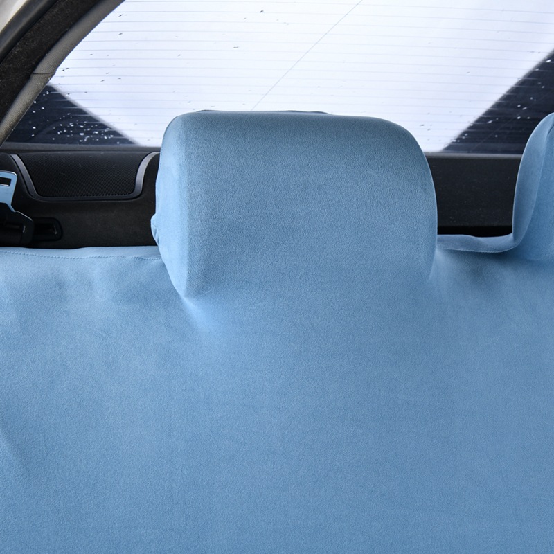 Thickened elastic car rear seat cover made of German velvet fabric, integrated backrest and seat cushion cover, suitable for all seasons