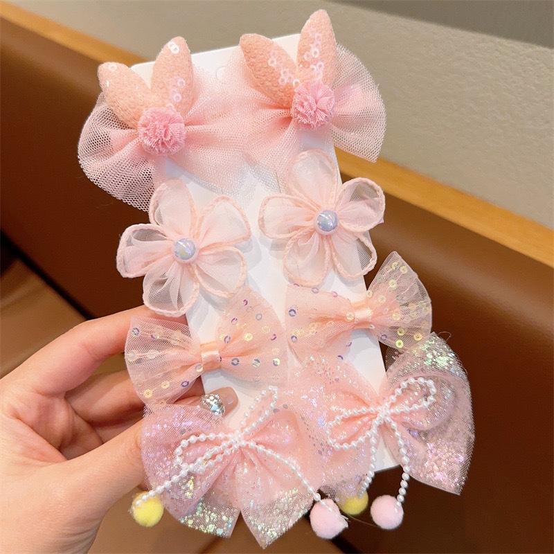 Flores de primavera arco clip para el cabello de niños tela super inmortal no daña clip para el cabello princesa adorable clip para el cabello al por mayor