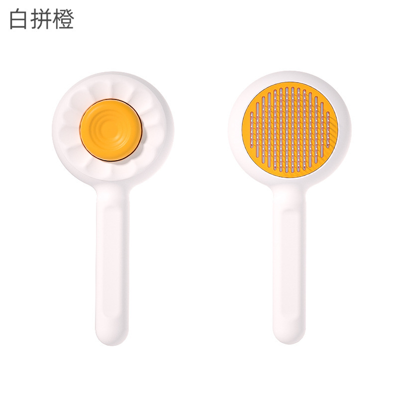 Peine para mascotas Peine para perros Peine para gatos Peine para eliminar el cabello flotante Peine para limpiar el cabello Masaje Peine para eliminar el cabello con un botón Productos para mascotas